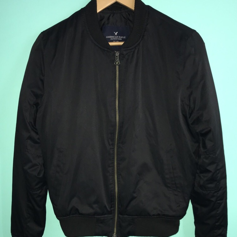 Black American Eagle Bomber Jacket